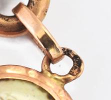 14K arany (Au) karlánc porcelán szentképes medállal jelzett, br 2,82 g,