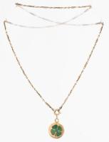 14K arany (Au) nyaklánc porcelán lóherés zománcozott medállal jelzett, 5,29 g,, 56 cm