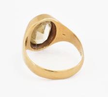 14K arany (Au) gyűrű citrinnel ékítve jelzett, mesterjegyes, br 7,6 g, m: 62