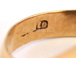 14K arany (Au) gyűrű citrinnel ékítve jelzett, mesterjegyes, br 7,6 g, m: 62