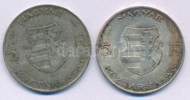 1947. 5Ft Ag "Kossuth" (2x) T:VF patina
Adamo F8.1