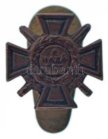 ~1940. "Tűzkereszt I. fokozata" bronz miniatűr gomblyukjelvénye (14x14mm) T:AU Hungary ~1940. Miniature of "Hungarian Fire Cross 1st class" bronze button badge (14x14mm) C:AU