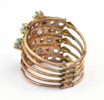 Gyűrű 14k arany (Au) türkizekkel ékítve, jn. br 5 g m: 56