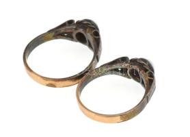 2 db gyűrű 14k arany (Au) türkizekkel ékítve, jn. br 5,1 g m: 51, 53