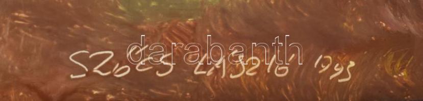 Aba Szőcs László (1944-2018): Erdei út. Olaj, farost. Jelezve jobbra lent. Dekoratív fakeretben, 50x...