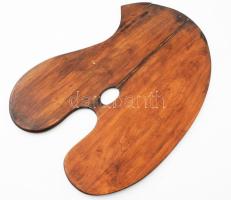 Nagyméretű festőpaletta, kis repedésvonallal, 66x45 cm