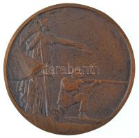 ~1920. kétoldalas bronz lövészeti díjérem eredeti tokban (49mm) T:AU patina