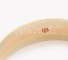 14K arany fülbevaló pár, + karikagyűrű, méret: 52, jelzettek 4,01 g