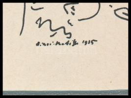 Henri Matisse (1869-1954): Fekvő akt, cinkográfia, papír, paszpartuban, jelzett a nyomaton 13×16 cm