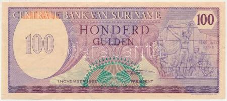 Suriname 1985. 100G T:VF, tűlyukak Suriname 1985. 100 Gulden C:VF, pinholes Krause P#128