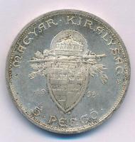 1938. 5P Ag "Szent István" T:AU patina Adamo P8.1