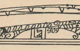 Kozma Lajos (1884-1948): Támaszkodva. Cinkográfia, papír, jelzett a cinkográfián, paszpartuban, 20×1...
