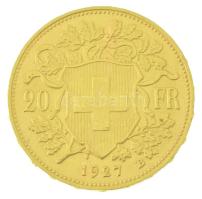 Svájc 1927B 20Fr Au (6,49g/0.900) T:AU
Switzerland 1927B 20 Francs (6,49g/0.900) C:AU
Krause KM#35...