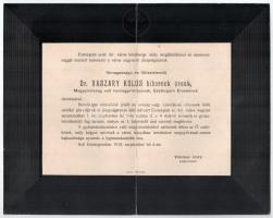 1915 Esztergom, Vaszary Kolos (1832-1915) esztergomi érsek, bíboros-hercegprímás gyászjelentése, köz...