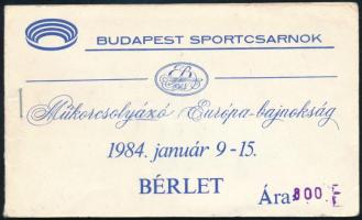 1984 A Budapest Sportcsarnok bérlettömbje 8 jeggyel a Műkorcsolyázó Európa Bajnokságra
