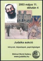 Judaika aukció. Könyv, folyóirat, metszet, képeslap, fénykép és papírrégiség. 2003. május 11. Biblical World Gallery 9. árverése. Aukciós katalógus. Kiadói papírkötésben