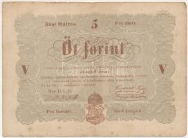 1848. 5Ft "Kossuth bankó" barna nyomat T:F erős papír, de folt Adamo G109A