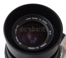Minolta Dynax 3L fényképezőgép, Sigma IA-Zoom 28-70mm objektívvel, dobozával.