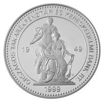 Kósa István (1953-) 1999. "50 éves az OTP Bank Rt." kétoldalas Ag emlékérem tanúsítvánnyal...
