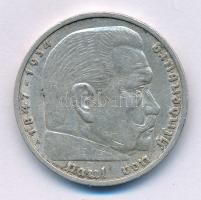 Német Harmadik Birodalom 1937A 5M Ag "Hindenburg" T:XF patina German Third Empire 1937A 5 Reichsmark Ag "Hindenburg" C:XF patina Krause KM#94