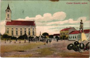 1906 Békéscsaba, Csaba; Kossuth szobor, templom (Rb)