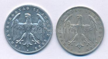 Német Birodalom / Weimari Köztársaság 1922. 3M Al "3 éves weimari alkotmány" forgalmi emlé...