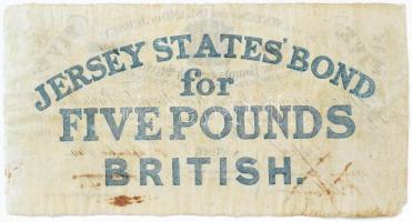 Jersey 1840. 5P "908" vízjeles papíron, áthúzással érvénytelenítve T:VG, lyuk, folt
Jerse...