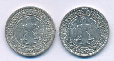 Német Birodalom / Weimari Köztársaság 1928A 50pf Ni + 1935D 50pf Ni T:XF
German Empire / Weimar Rep...