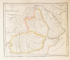 [ Moldva és Havasalföld térképe 1823 körül] Charte von der Moldau und Walachey. M. 1:3 000 000. Színezett rézmetszet. Ferro és Párizsi meridián szerint is jelölve. 24x19,5 cm / Map of Moldova and Valachia. Engraving. ca 1823