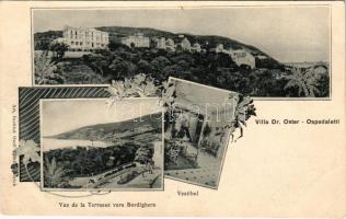 Ospedaletti, Villa Dr. Oster, Vude de la Terrasse vers Bordighera, Vestibul. Art Nouveau