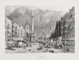 cca 1840 Innsbruck és Velence 2 db acélmetszet Lapméret 32x24 cm