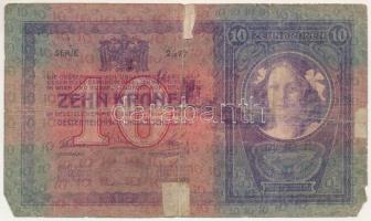 1904. 10K "2977 227321" kiolvashatatlan felülbélyegzéssel T:VG,G ragasztott
Adamo K10