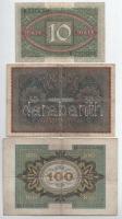 Németország / Weimari Köztársaság 1919. 50M + 1920. 10M + 100M nyolcjegyű sorszámmal T:F, közte szép...