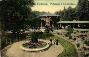 Buziásfürdő, Baile Buzias; Parkrészlet a József forrással / spa, mineral water spring