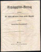 1804 Bécs, Freizügigkeits-Vertrag - szabad költözködési szerződés a császár és Svájc között, 5p