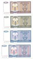Bosznia-Hercegovina 1992. 10D - 500D (4xklf) T:UNC-AU
Bosnia-Hercegovina 1992. 10 Dinara - 500 Dina...