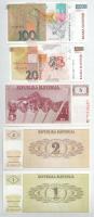 Szlovénia DN(1990) 1T + 2T + 5T + 1992. 20T + 2003. 100T T:AU
Slovenia ND(1990) 1 Tolarjev + 2 Tola...