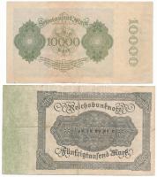 Németország / Weimari Köztársaság 1922. 10.000M + 50.000M alapnyomat nélküli T:F, pici szakadások
G...