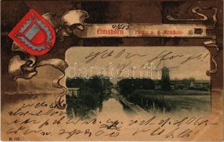 1903 Elmshorn, Partie a. d. Krückau. J. M. Groth Art Nouveau litho (EK)