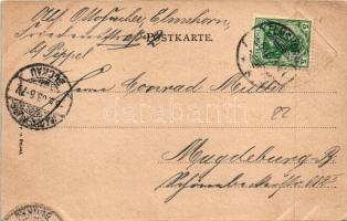 1903 Elmshorn, Partie a. d. Krückau. J. M. Groth Art Nouveau litho (EK)