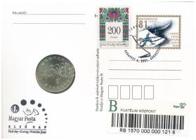 2001. 200Ft "Arany János: Toldi" felbélyegzett érmés levelezőlapon, első napi bélyegzéssel...