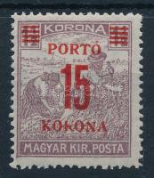 1921/25 Kisegítő portó 15K/1 1/2K a Korona felirat "R" betűjében hiány