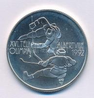 1989. 500Ft Ag "XVI. Téli Olimpia - Albertville 1992" emlékérme kapszulában T:BU patina Adamo EM111