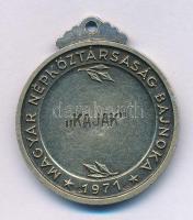 1971. "Magyar Népköztársaság Bajnoka - Kajak" kétoldalas jelzett Ag díjérem füllel (16,76g...