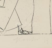 Kondor Béla (1931-1972): Illusztráció (Vélez de Guevara: A sánta ördög c. kötethez). Rézkarc, papír,...