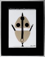 feLugossy László (1947-): Ováció, 2021. Kollázs, papír, jelzett, üvegezett fakeretben, 35x24,5 cm