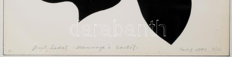 Joseph Kádár (1936-2019): Hommage á Bartók, 1981. Szitanyomat, papír, jelzett. Számozott (7/10). Üve...