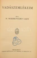 N. Nozdroviczky Lajos: Vadászemlékeim. Bp., Stádium. Kiadói kopott egészvászon kötés, tulajdonosi pecséttel, egész oldalas illusztrációkkal.