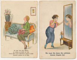 5 db RÉGI motívum képeslap vegyes minőségben: humor és népviselet / 5 pre-1945 motive postcards in m...
