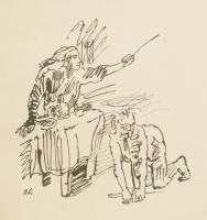 Kokoschka, Oskar (1886-1980): Erotikus jelenet. Litográfia, papír, jelzett a litográfián. Melléklet Victor von Dirsztay (Dirsztay Viktor) "Lob des hohen Verstandes" c. könyvéhez, Lipcse, 1917, Kurt Wolff. Üvegezett fakeretben. 33,5×24 cm